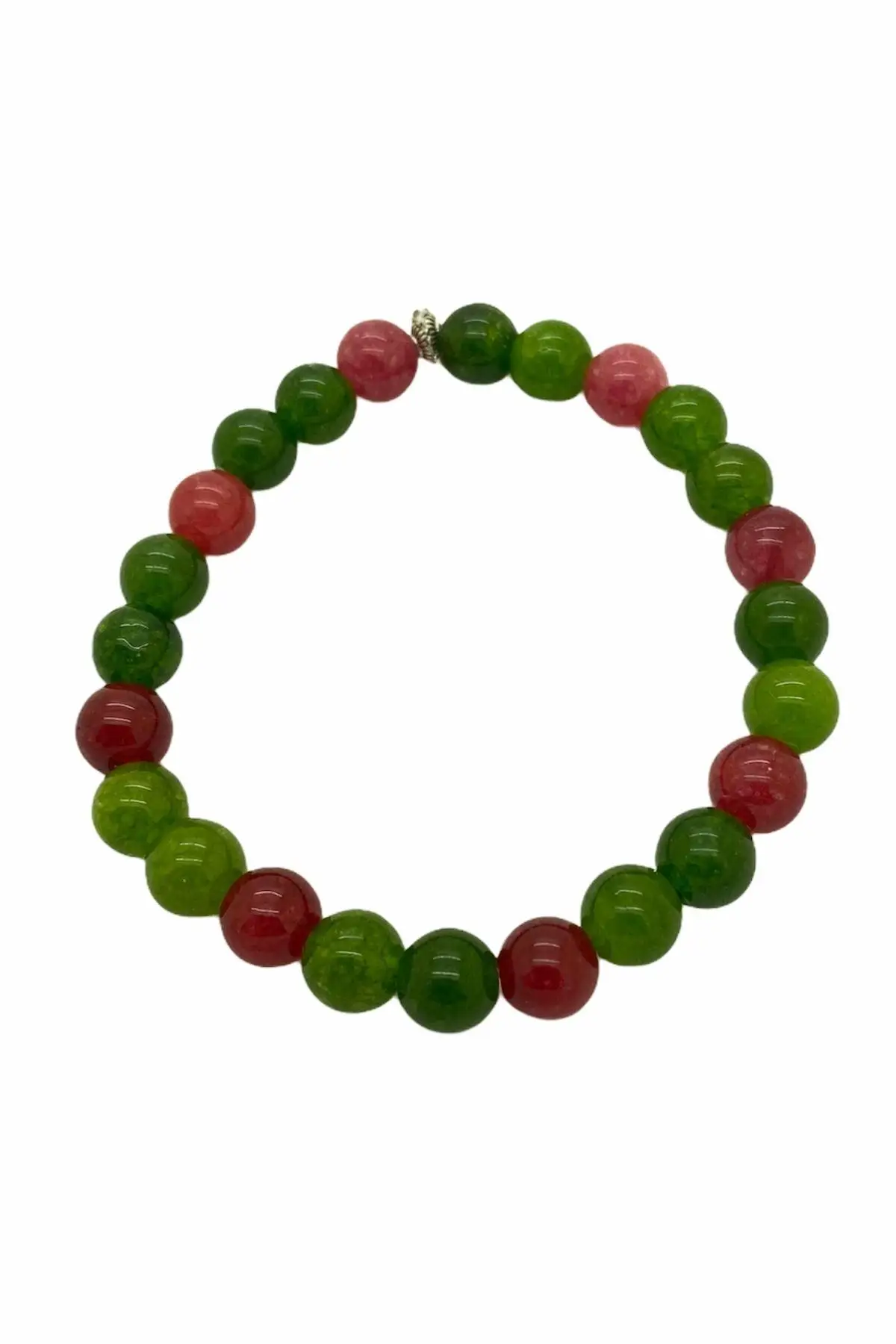 Green Red Color 8 Mm Natural Stone Flexible Drawstring Women Men Bracelet Model