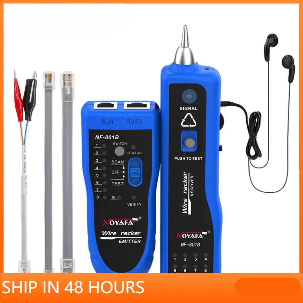 

NOYAFA NF-801B RJ11 RJ45 Telephone Wire Finder Tracer Toner Ethernet LAN Network Cable Tester Anti-Interference Cable Tracker