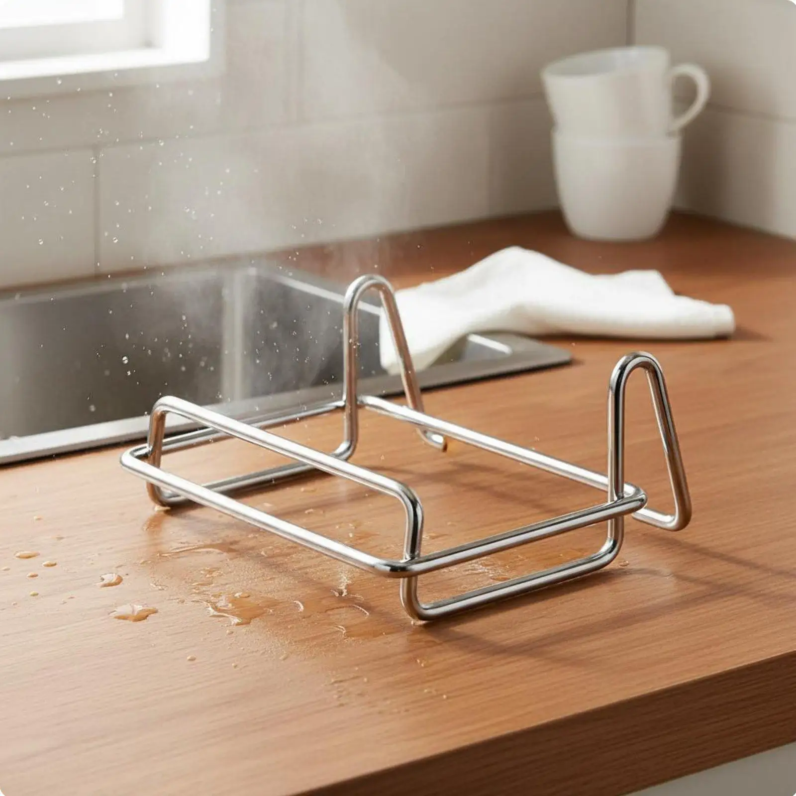Stainless Steel Pan Rack Japanese Design Cookware Storage Rack