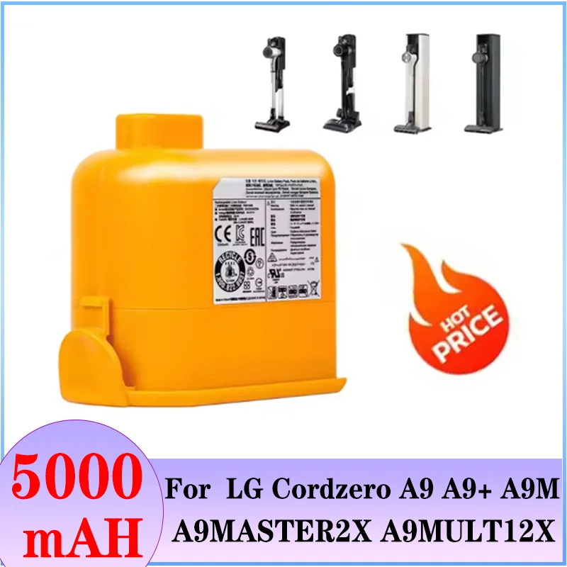 

5.0Ah lithium ion battery For LG Cord Zero EAC63382204 A9,A9MAX,A9T-Ultra ,P9,A9K-CORE,A9K-PRO,A9N,A9M,A9 Plus LG A905RM A902RM
