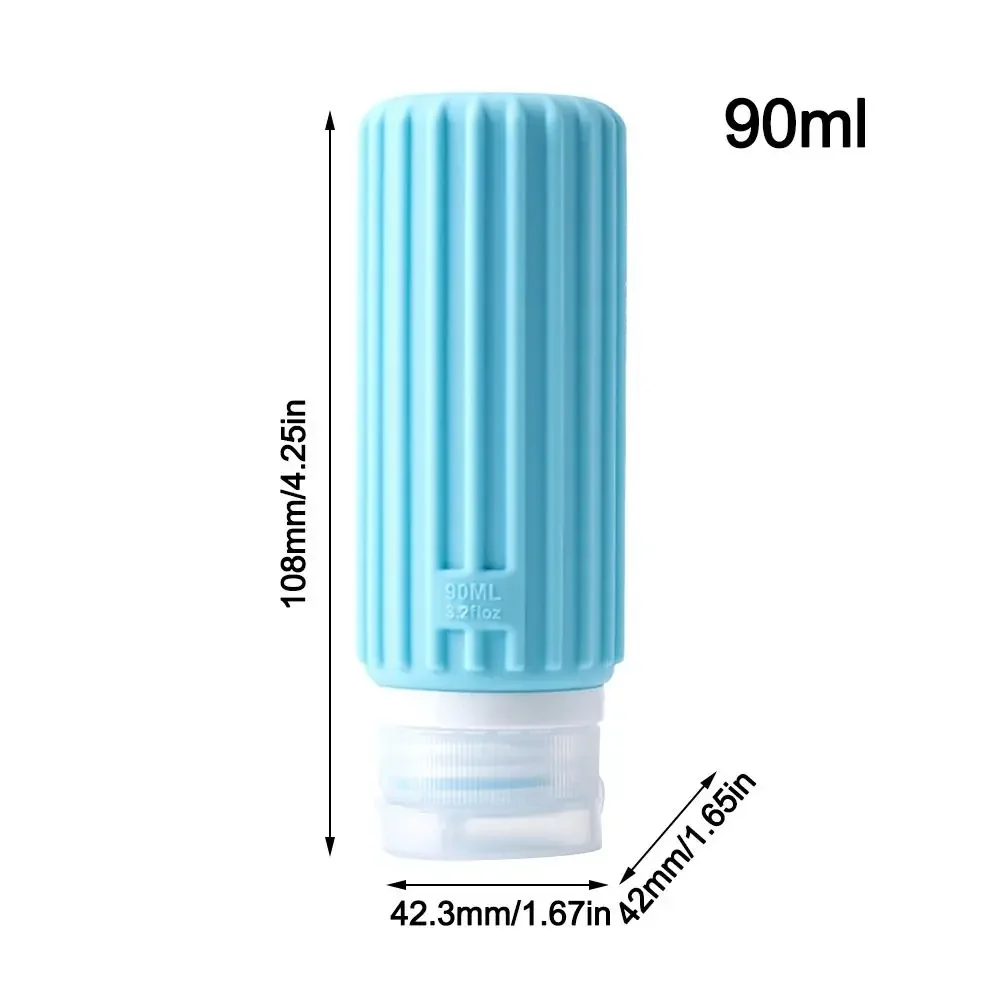 Portable 60/90ML Silicone Refillable Bottles Empty Large Capacity Shower Gel Lotion Bottle Squeeze Lotion Container Travel