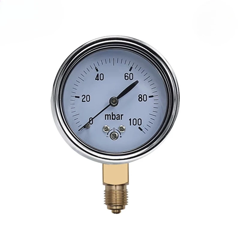 0-16mbar 50mbar 60mbar 100mbar 200mbar Calibratable mbar pressure meter mbar gauge adjustable gas micro pressure gauge manometer