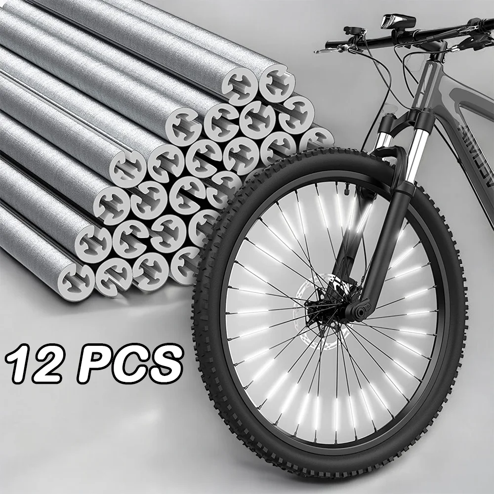 

12Pcs Bicycle Wheel Spokes Reflective Sticker DIY Bikes Spoke Reflector Outdoor Cycling Night Warning Safety Spokes MTB