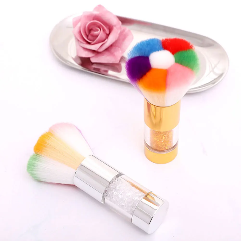 2pcs Dusting Brush Premium Blush Brush Set For Women Makeup Tools Golden Silver Handle Brushes Natural Finish Daily Use