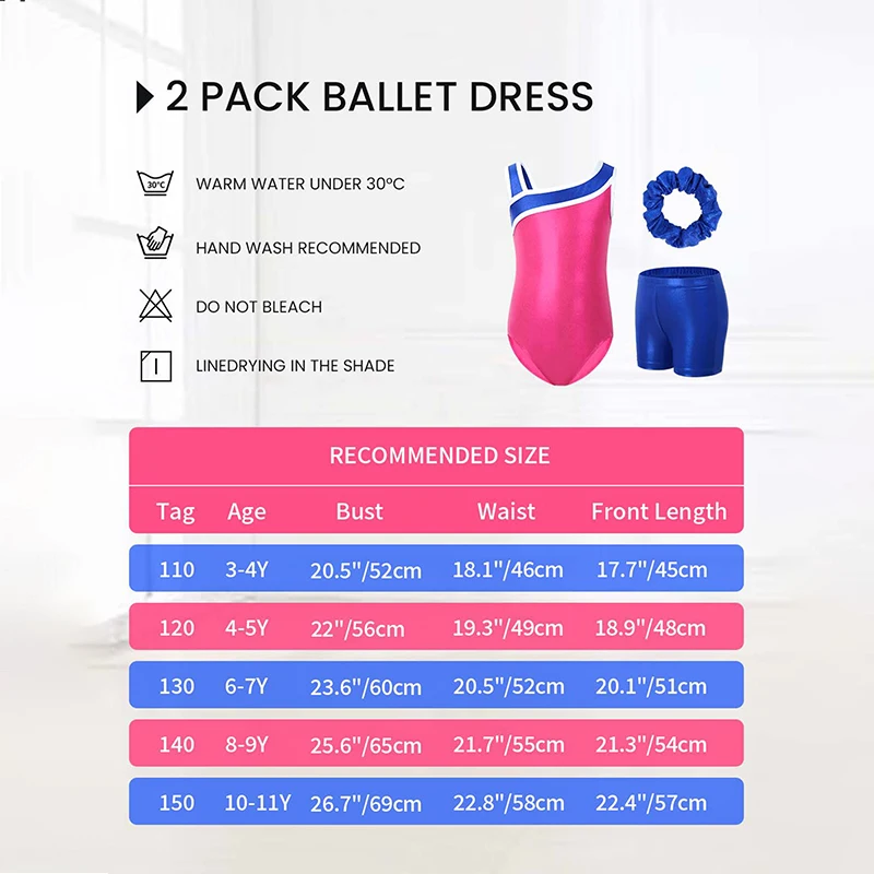 Gymnastics Clothes for Girls Sleeveless Gymnastics Leotards with Workout Shorts Ballet Dancewear Gym Training Gym Jumpsuit