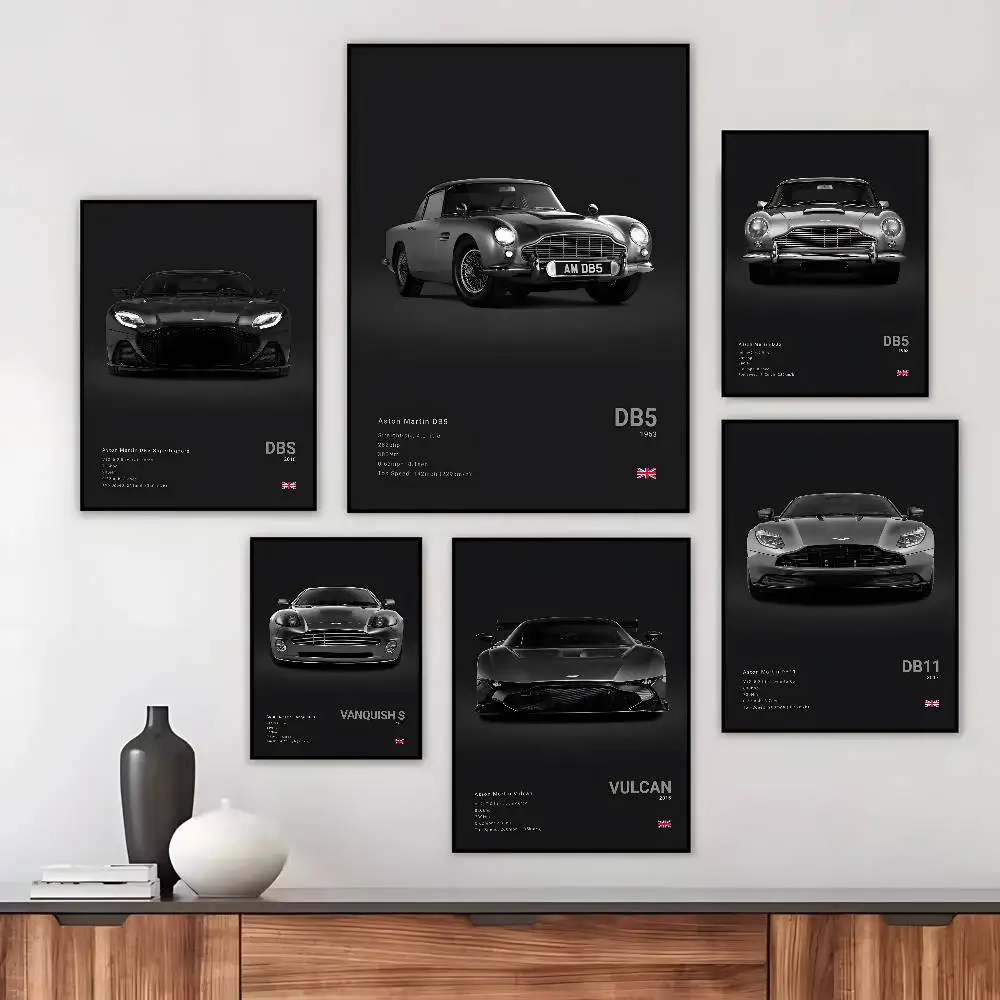 Sports A-Aston M-Martin Supercar DB11 Poster Art HD Canvas Advanced Aesthetic Printing Paper Wall Art for Living Room Home Decor