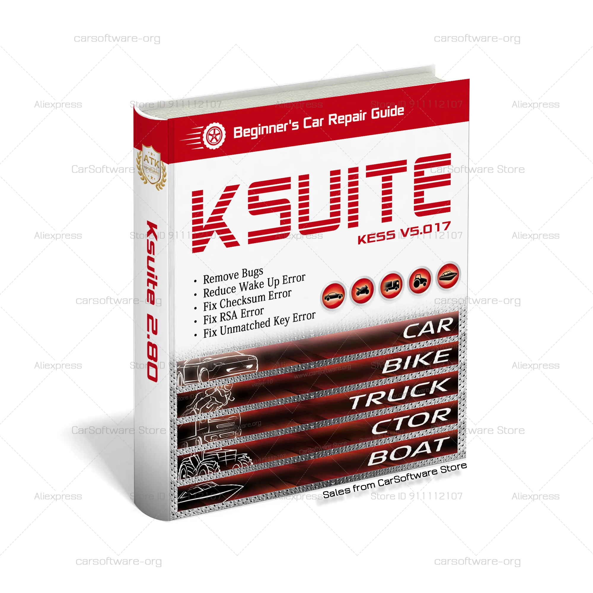Logiciel de réparation Ksuite 2.80 pour voiture camion vélo Tractros bateau pour KE-SS V5.017 outil de programmation kt-ag V2.25 Fix RSA Master ECU