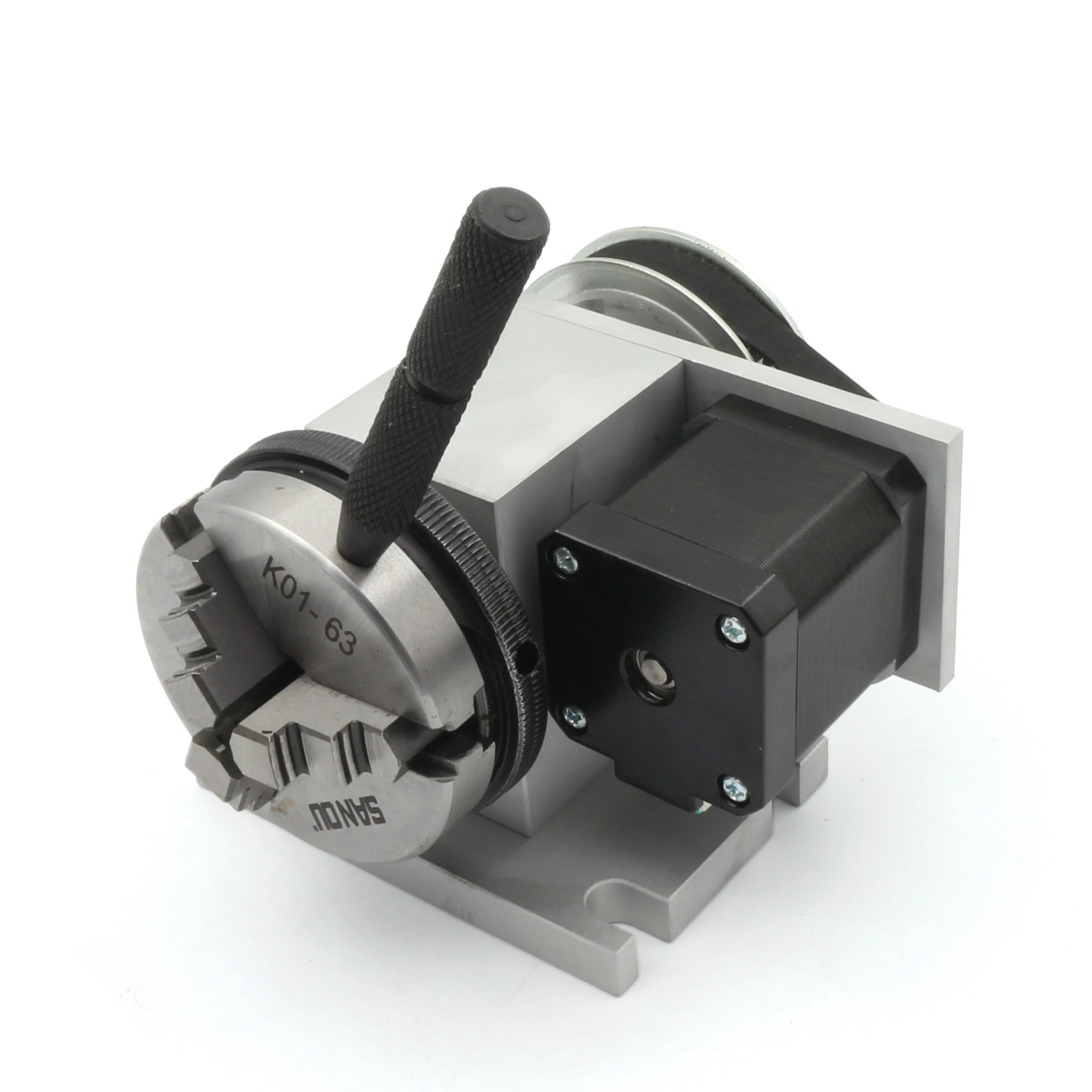 Rotary Fourth 4th Axis Dividing Head Rotation Axis 4:1 K11-65mm/K12-65mm & 54mm Movable Tailstock For Router Milling Machine