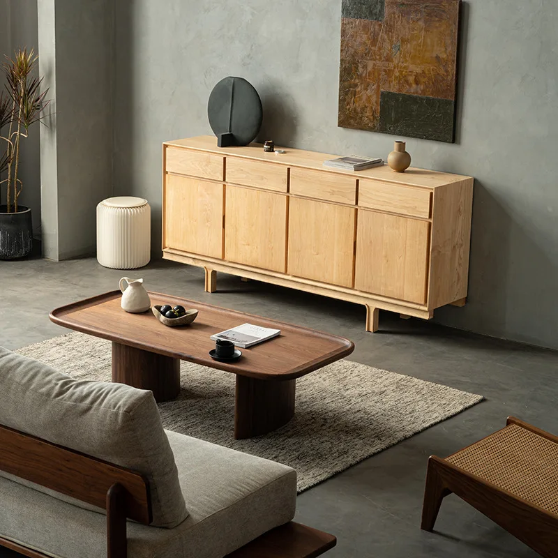 

# Black Walnut Hard Maple Solid Wood Multifunctional Sideboard Simple Modern Style Bedroom Storage