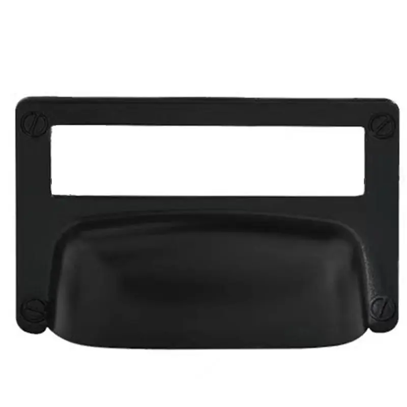 AA81-6PCS Vintage Zinc Alloy Drawer Handles With Label Frames A