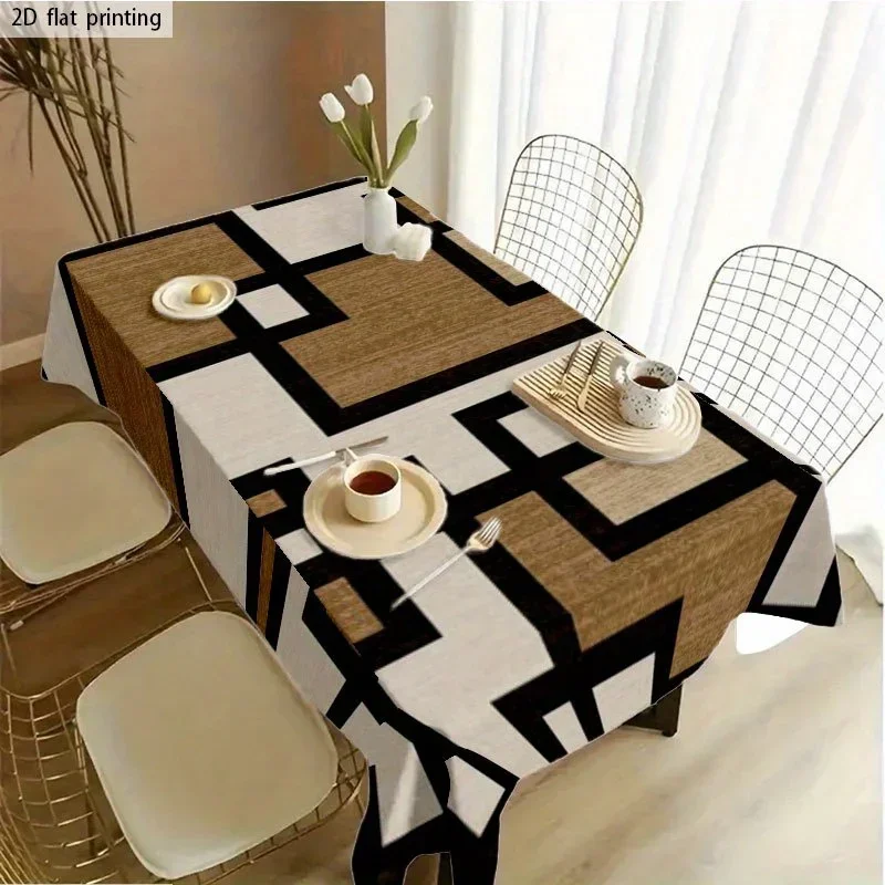 1pc Soft, fashionable and attractive 2D flat tablecloth, machine washable and easy to cleanzyc