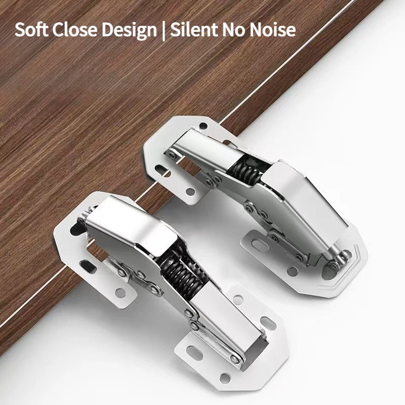 304 Stainless Steel Invisible Cabinet Hinges Soft Close 10Pcs, Silent Buffer Rustproof Hinges for Kitchen Wardrobe Cupboard