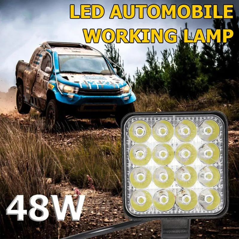 10pcs Car LED Worklight Bar 48W For Car SUV Off-Road Turck 4x4 Boats 12V 24V LED Tractor Headlight Spotlight Driving Fog Lamp