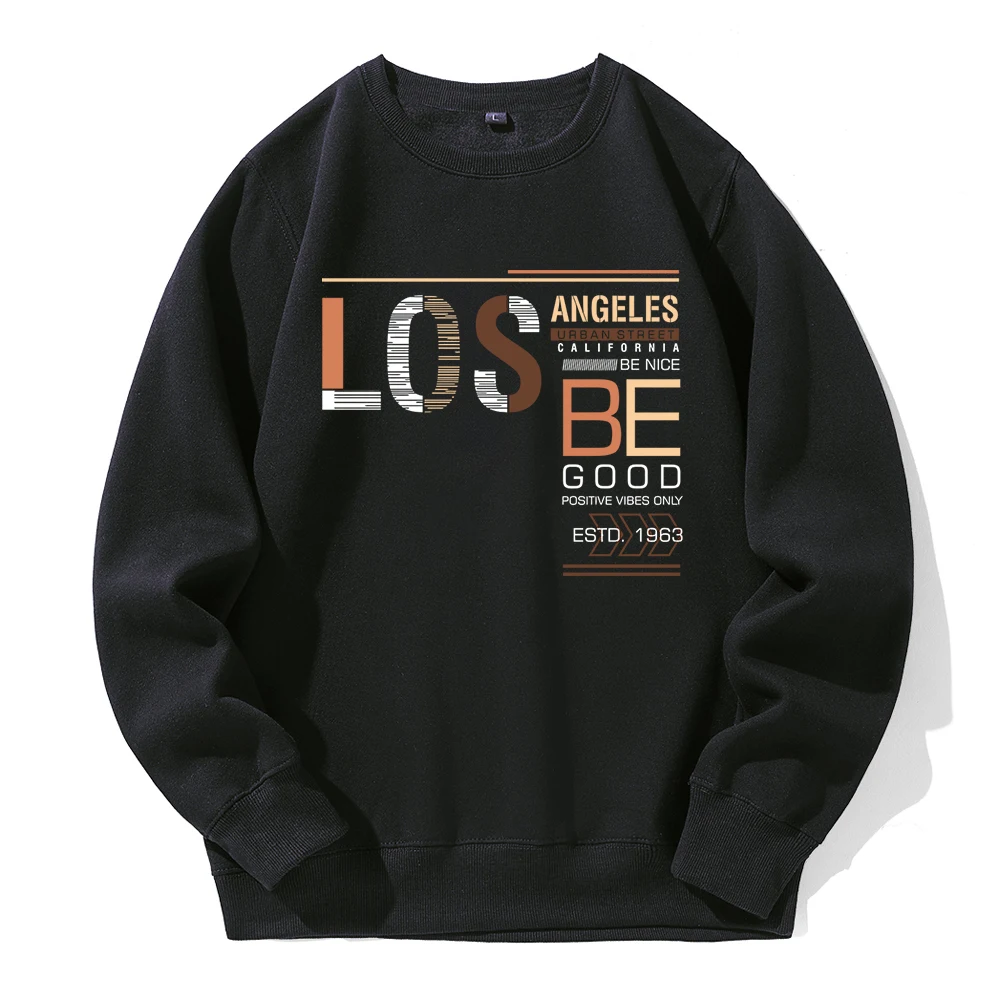 Los Angeles California Be Nice Be Good Estd.1963 Hooded Man Loose Casual Hoody Basic Aesthetic Tops Sport Street Warm Hoodies