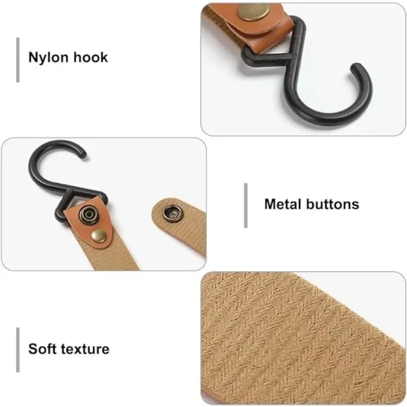 1/5pcs Outdoor Camping Hooks Leather Hanging Hooks S-Shaped Rack Portable Camping Hangers Home Kitchen Storage Supplies