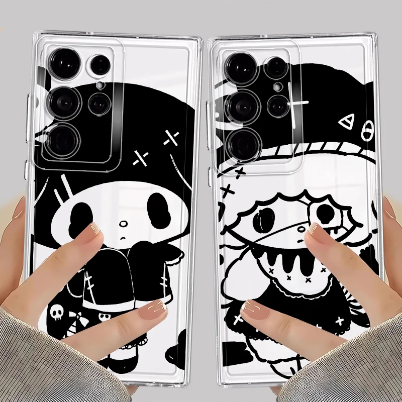 Funda de teléfono suave para Samsung Galaxy Note 20 Ultra 10 S22 FE S20 Plus S21 S24 S23 Ultra S25 Edge Sanrio Melody