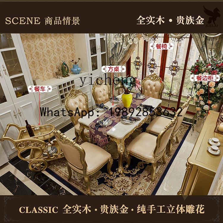 Furniture European Style Dining Cart All Solid Wood Trolley Home Restaurant Luxury Push Hand Cart Double Layer Mobile