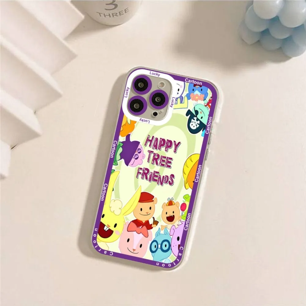 Cute Cartoon Happy tree friends Phone Case For iPhone 12 11 13 14 Pro Max XR XS Max X SE2020 7 8 Plus Case