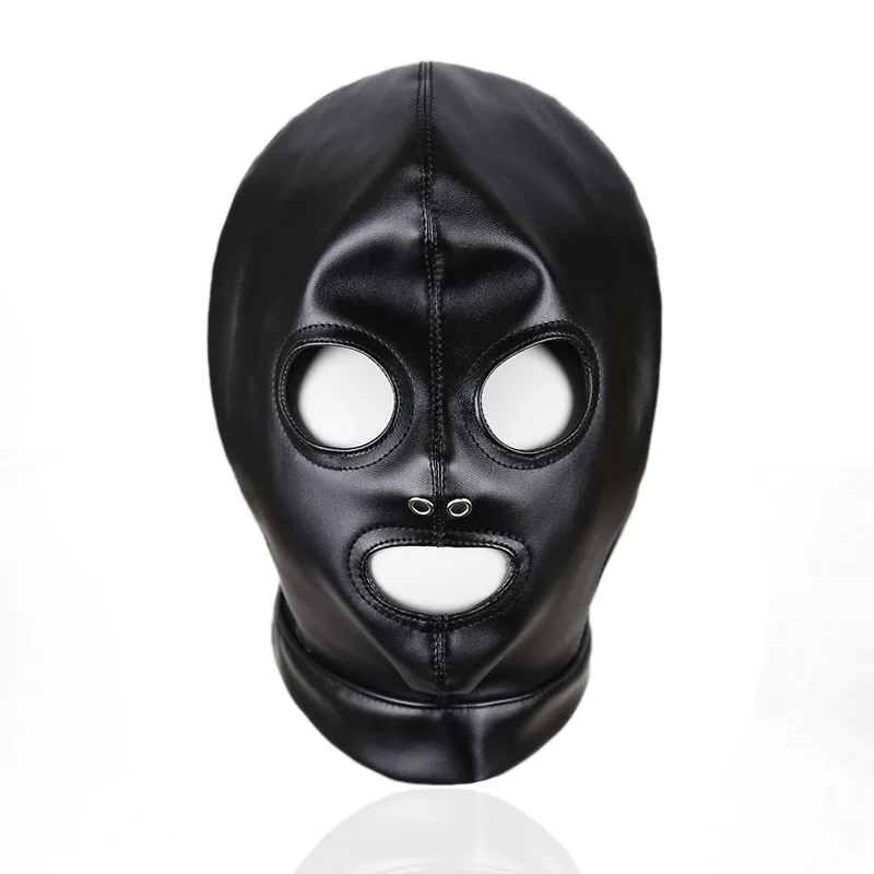 Role Play Mask Cosplay Bondage Sexy Leather Ventilate Baring Mouth Eye Mask Hood Cosplay Animation Unisex Party Stage Props