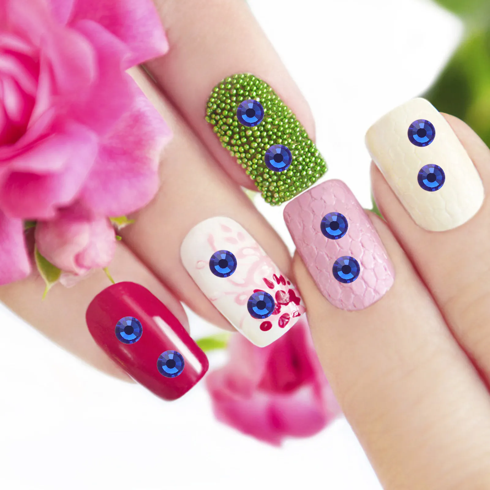 

1440Pcs Rhinestone Nail Charms Flatback Nail Art Ornaments Manicure Decorations DIY Craft Supplies for Nails Phone Cases Bags