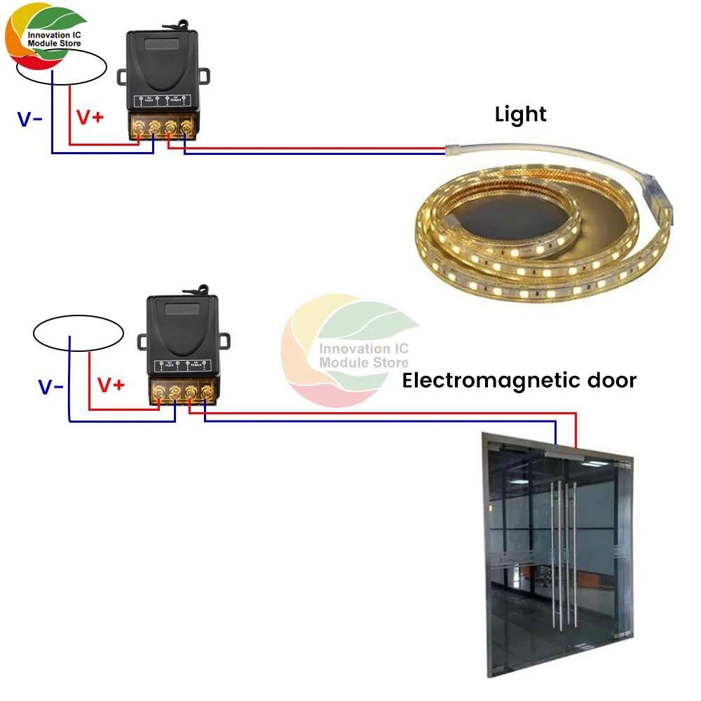 Interruttore di controllo remoto Wireless 433Mhz ricevitore RF ad alta potenza a lunga distanza 40A