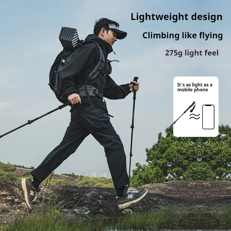 Naturehike BLACKDOG في الهواء الطلق عصا للمشي سبائك الألومنيوم خفيفة الوزن السفر أقطاب الرحلات 3-قسم تلسكوبي الكبار Alpenstock