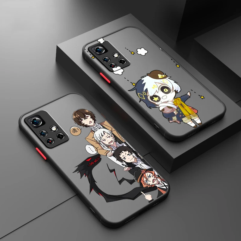 

B-Bungo S-Stray D-Dogs Cartoon Frosted Translucent For Redmi 8 8A 9A 9C 9AT 9 9T 10X 10A 10C 10 11A 12C 12 13C 5G Back