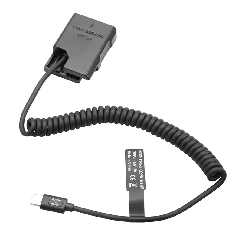 Venda quente el14 manequim acoplador bateria tipo-c cabo de mola para d3100 d3500 d5100 d5200 d5300 d5600 p7000 p7100 p7700 p7800