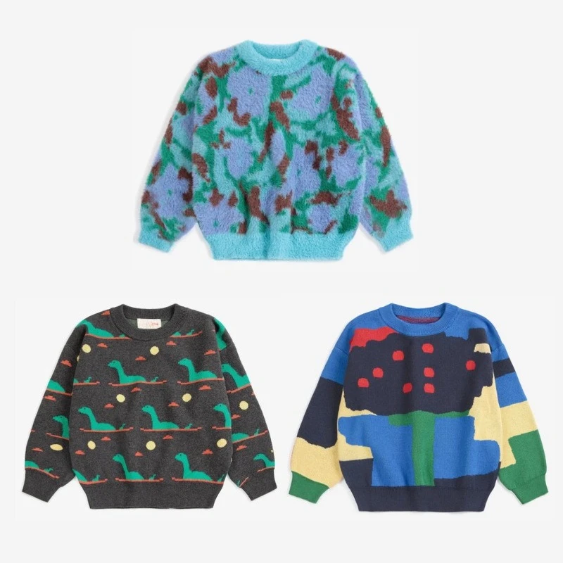 Children's Clothing Kids' 2026 Fall/Winter BC Collection Cartoon Pullover Knit Top – Mohair Warm Sweater for Boys & Girls
