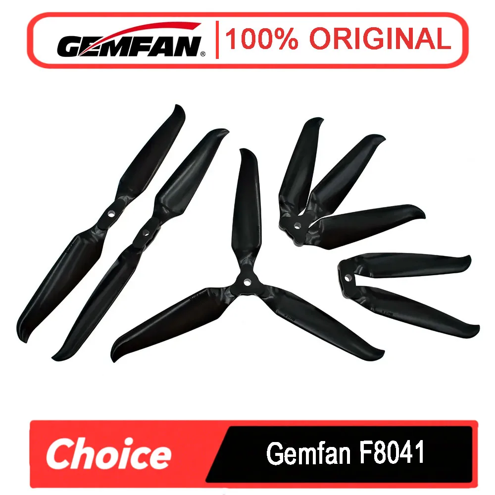 

2 пары складных реквизита Gemfan F8041 8 дюймов (2/3 лопасти, нейлон из стекловолокна) — для дронов дальнего действия FPV