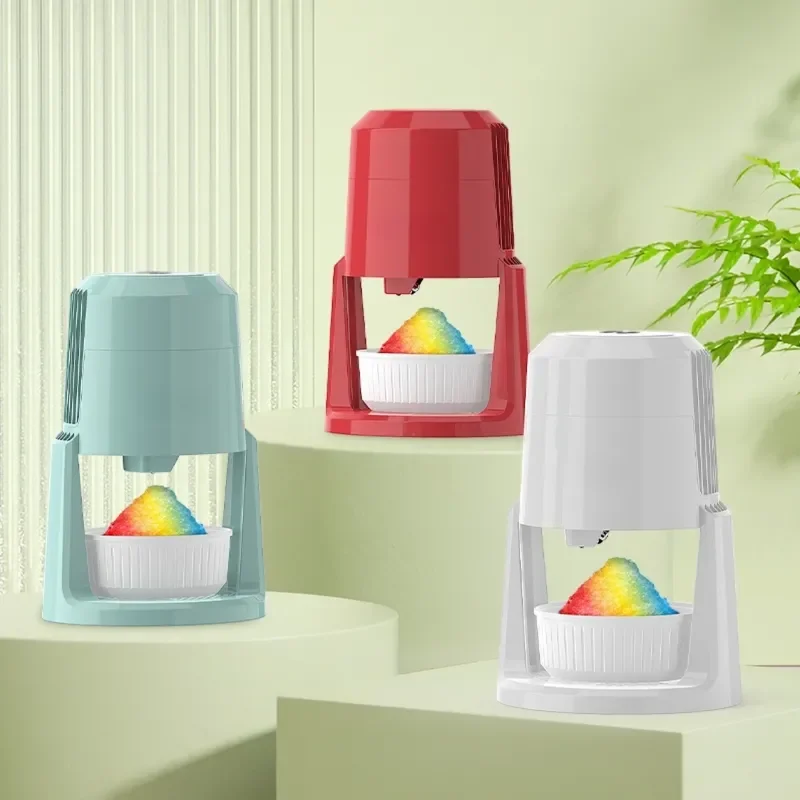 Electric Ice Shaver Machine Household Automatic Smoothie Maker Low Noise Portable Snow Cone Crusher for Home Kitchen Use