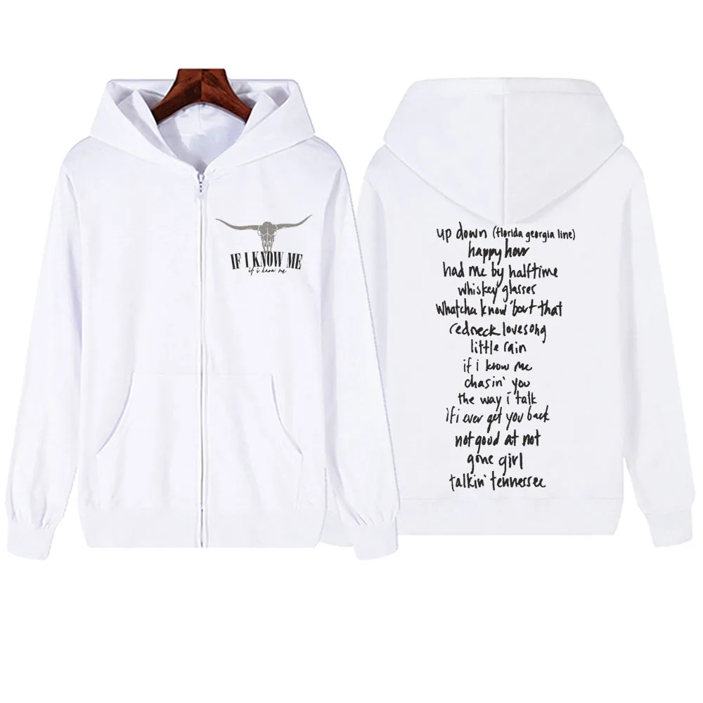 If I Know Me Morgan Wallen  2024 Zipper Hoodie Harajuku Pullover Tops Music Fans Gift V-Neck Sweatshirts