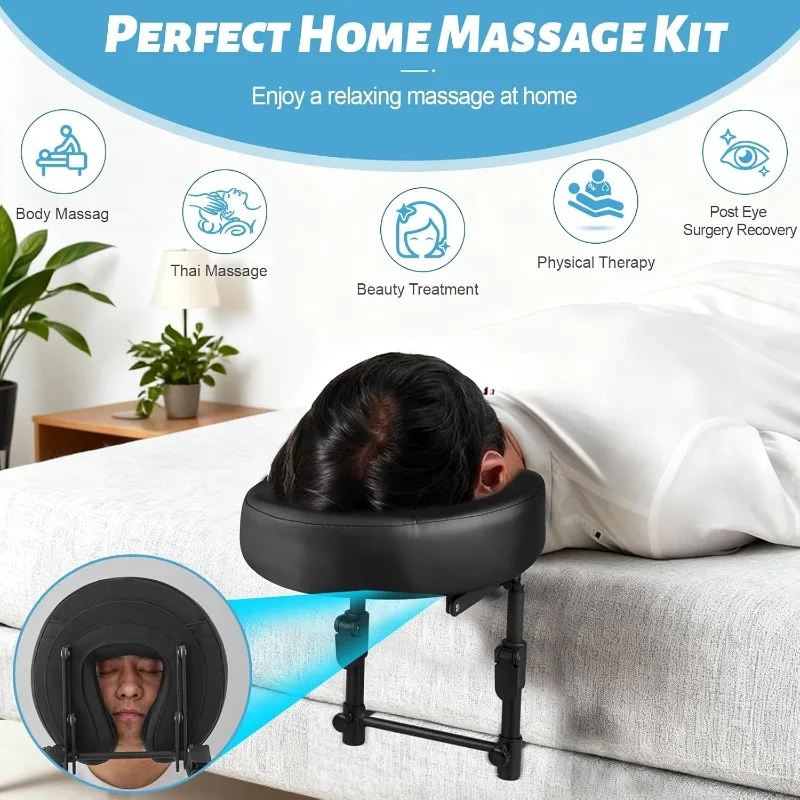 Massage Headrest for Bed, Head Cradle Home Mattress Top Massage Table, Adjustable Face Down Pillow for Salon SPA Massage Bed