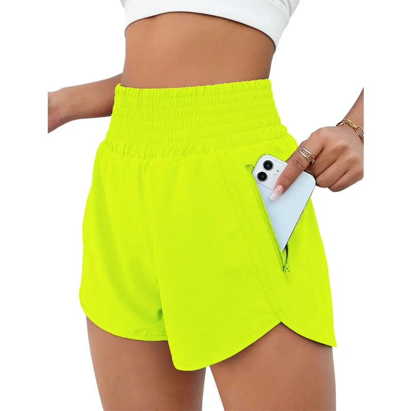 

Women's High Waist Quick Dry Sport Shorts, Fitness Yoga Running Clothes, Anti-Flash Training, Casual Outer Wear, Thin Section