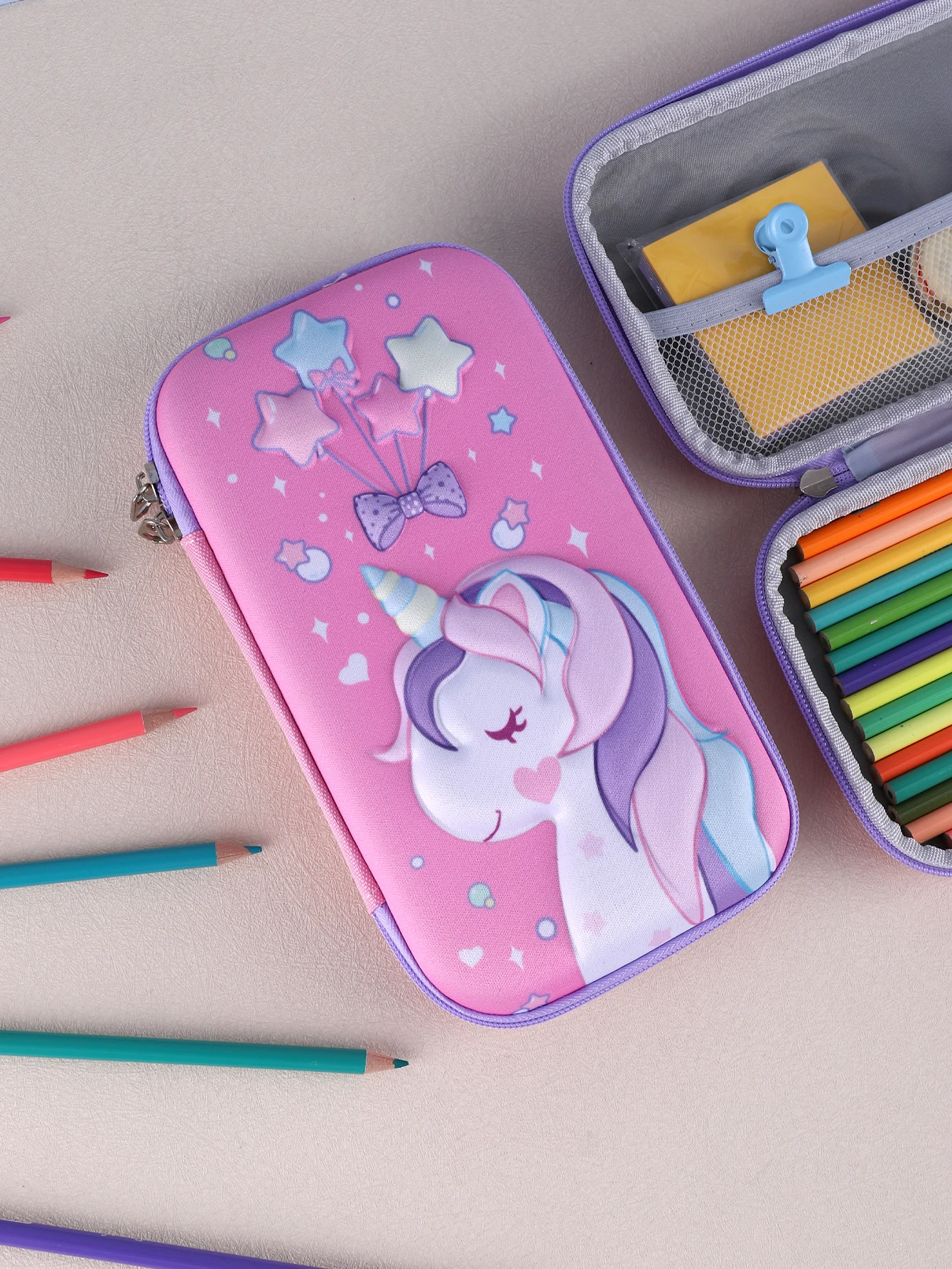 1pc Eva Große Kapazität Bleistift Fall 3d Bleistift Fällen Mit Zipper Einhorn Bleistift Fall Mädchen Stationäre Zurück Zu Schule Bleistift fall