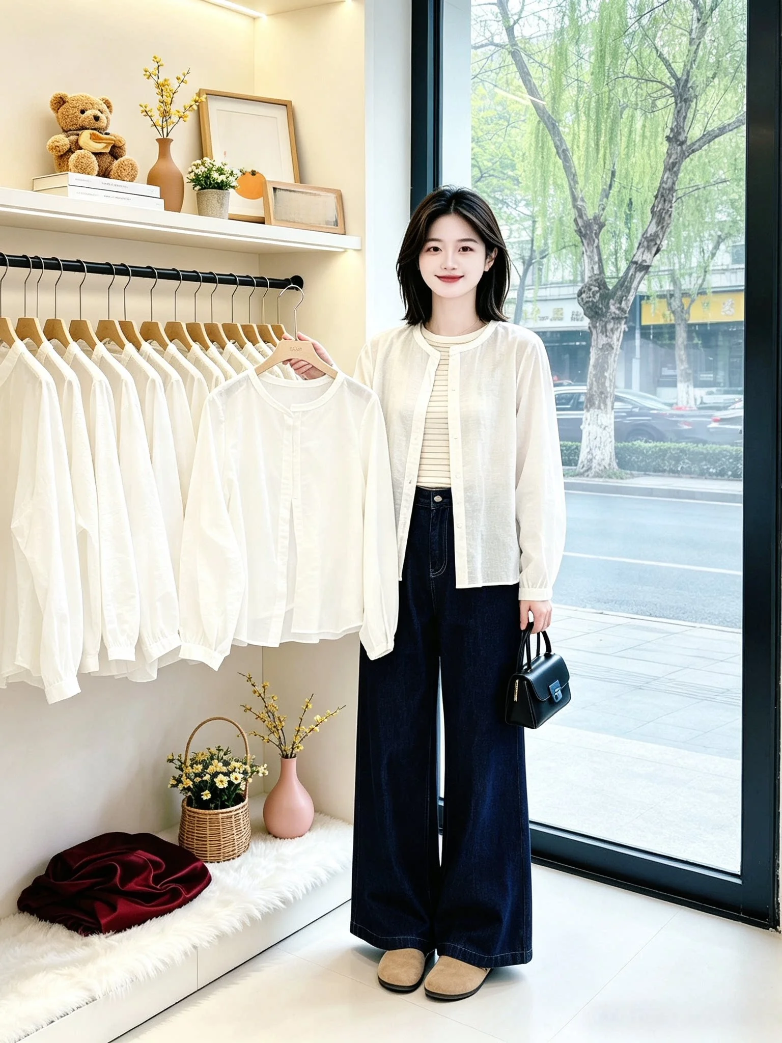 

Lightweight Breathable Sun Protection White Outerwear Stylish Spring Summer New Arrival Women's Loose Fit Long Sleeve Cardigan