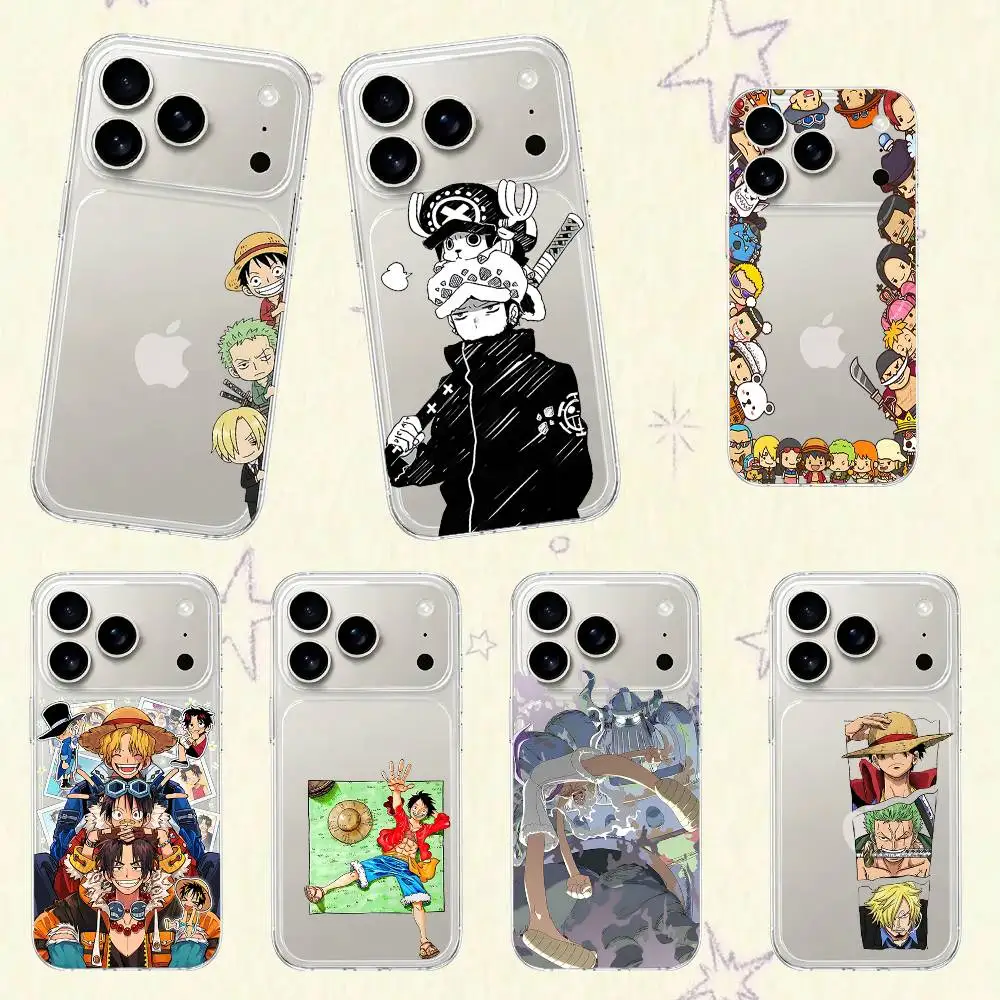 ANIME O-ONE PIECE Handyhülle für iPhone 17 16 15 11 13 14 Pro Max 7 8 Plus X Xr Xs Max Se2020 12mini Transparente Hülle
