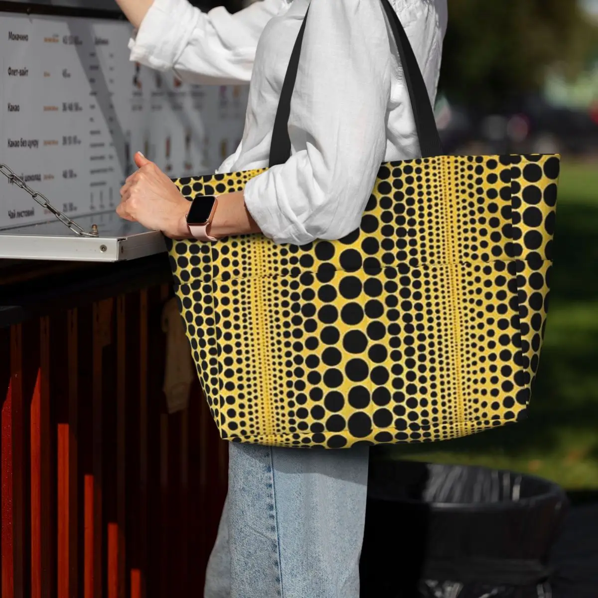 Yayoi Kusama Pumpkin Abstract Art Beach Tote Bag Sport Gym Yoga Duffle Large Tote Bag Women Travel Bag Fitness bag