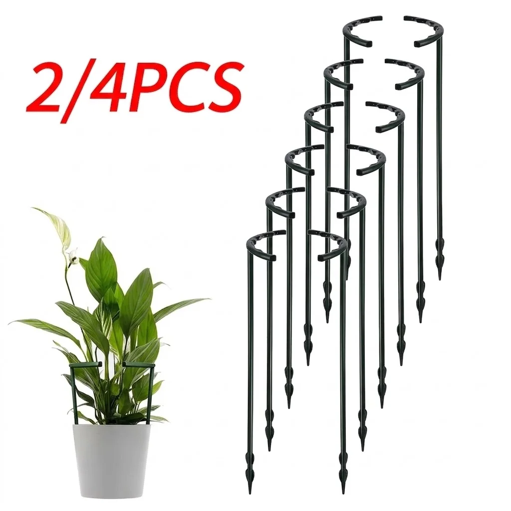 Half Round Ring Plastic Cage Holder 2 4 8PCS Flower Pot Trellis for Small Vegetable Indoor Plants Climbing Vine
