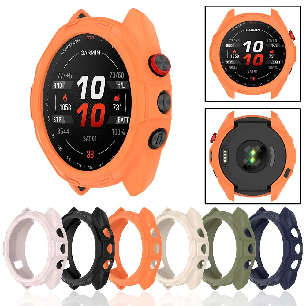 Watch Protective Case Cover for Garmin Approach S70 42mm 47mm Soft Tpu SmartWatch Shockproof Protector Shell Anti-scratch