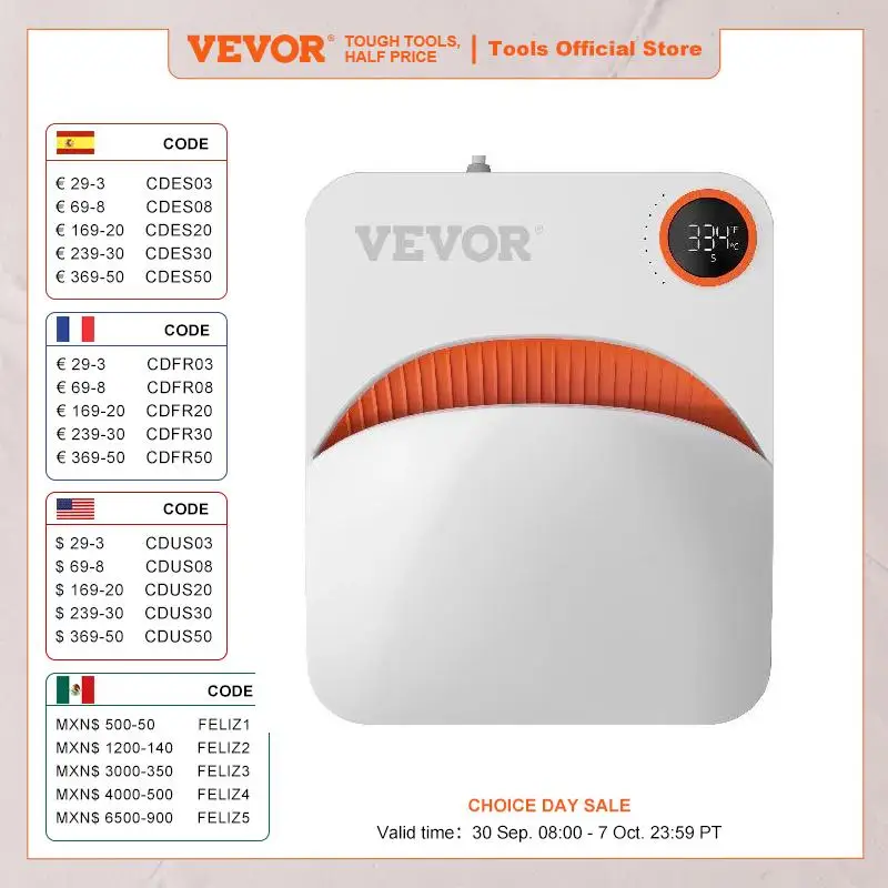 VEVOR Heat Press Machine 7x6 inches Portable Shirt Printing Multifunctional Sublimation Transfer Heat Press Machine Coated