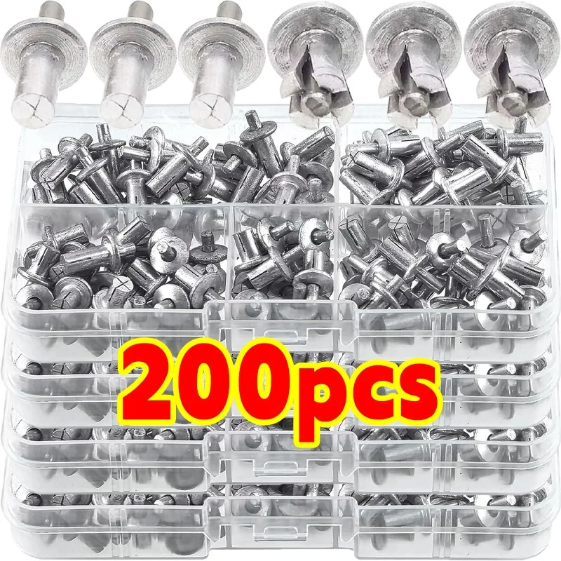 10/200pcs Hammer Drive Expansion Rivets Fasteners Aluminum Alloy Expansion Rivets Hammer Drive Expansion Nails Board Wall Screws