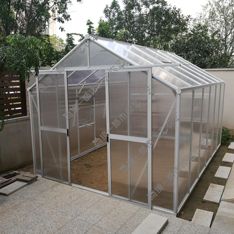 Aluminum alloy , garden , glass greenhouse, PC sun panel greenhouse planting equipment