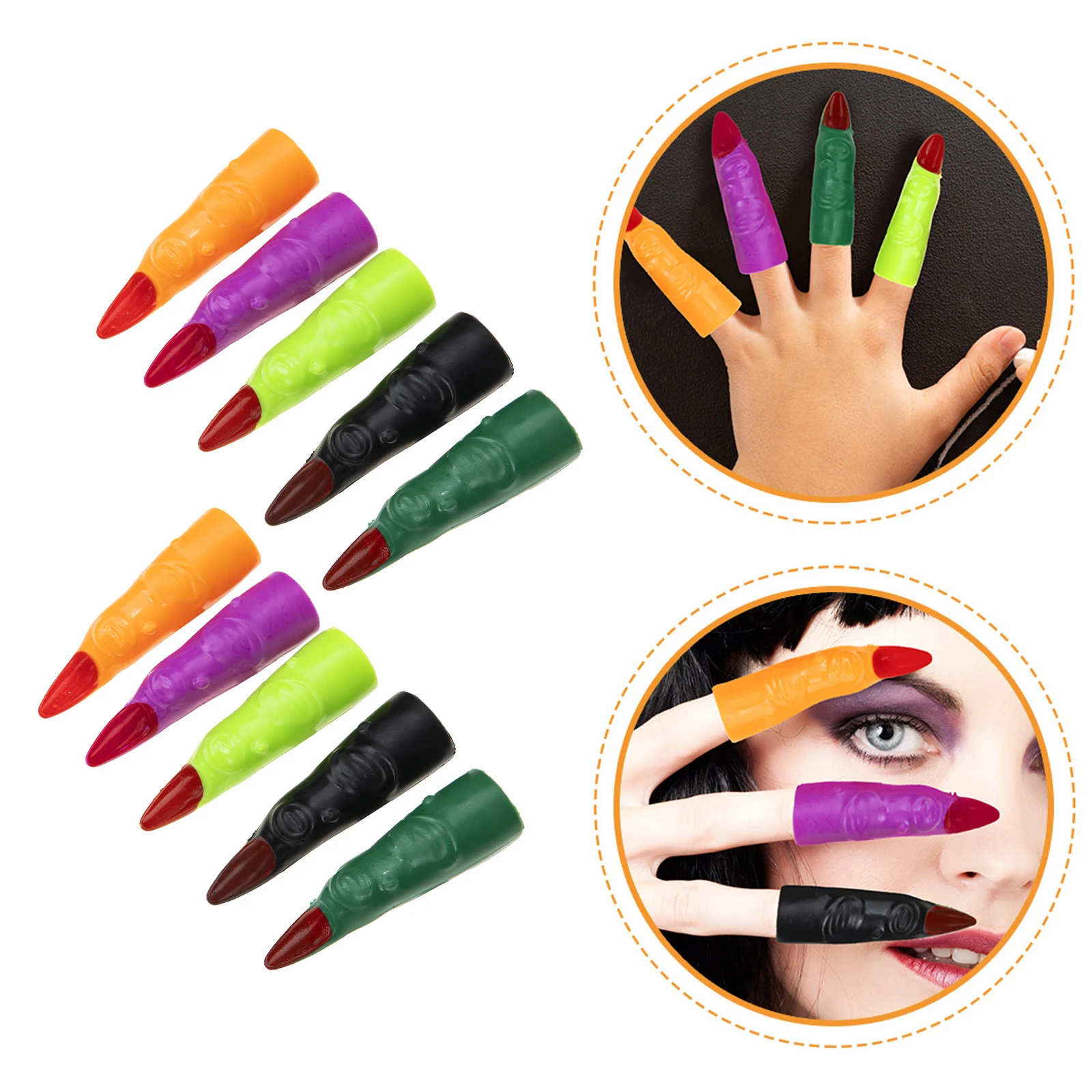 

40pcs Halloween Nails Plastic Witch Fingers Reusable Diy Props For Cosplay Plastic Witch Finger Party Masquerade Supplies