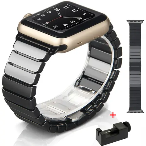 Cinturino in ceramica per cinturino Apple Watch 45mm 41mm 44mm 40mm 46mm 42 38mm Ultra 3 49mm Bracciale in metallo iWatch Series 11 10 9 8 7 SE 5 6