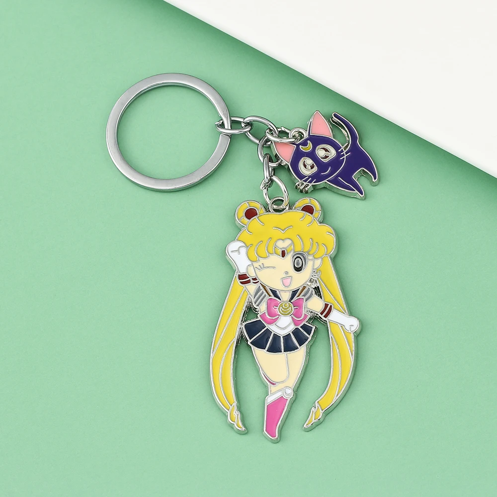 Sailor Moon Cosplay Pendant Keychain Cartoon Anime Peripherals Keyring for Women Backpack Ornament Gifts view 3