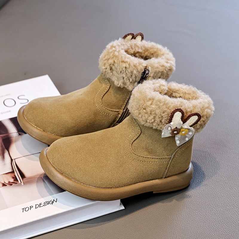 

Лидер продаж, детские полусапожки с мягкой подкладкой в стиле ретро, теплая зимняя обувь для девочек, повседневная замшевая обувь на плоской подошве из плоского хлопка