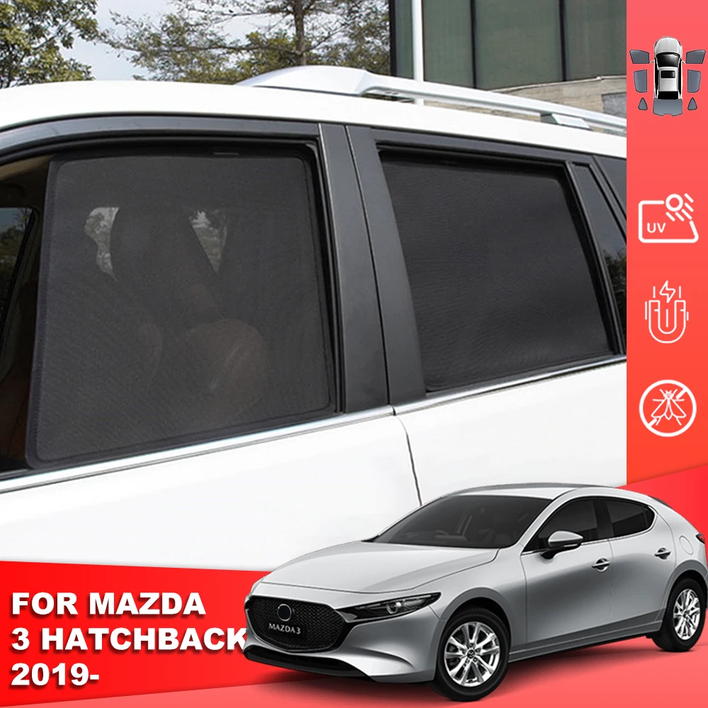 

For Mazda 3 Mazda3 Hatchback BP 2019-2024 Magnetic Car Sunshade Shield Front Windshield Curtain Rear Side Baby Window Sun Shade