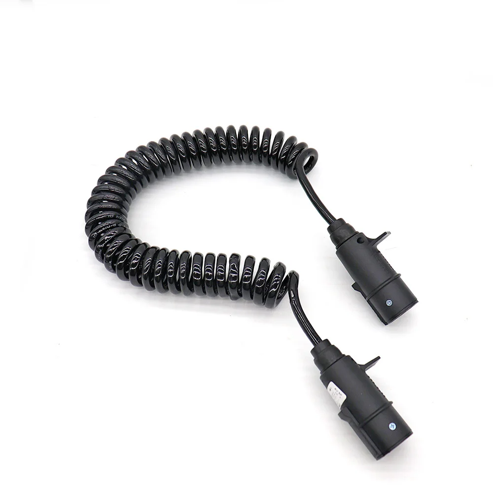 Trailer Spiral Cable Brake System Electrical Wires Connector 7 Pin Truck And Trailer Coil ABS Electric Power Cord view 3