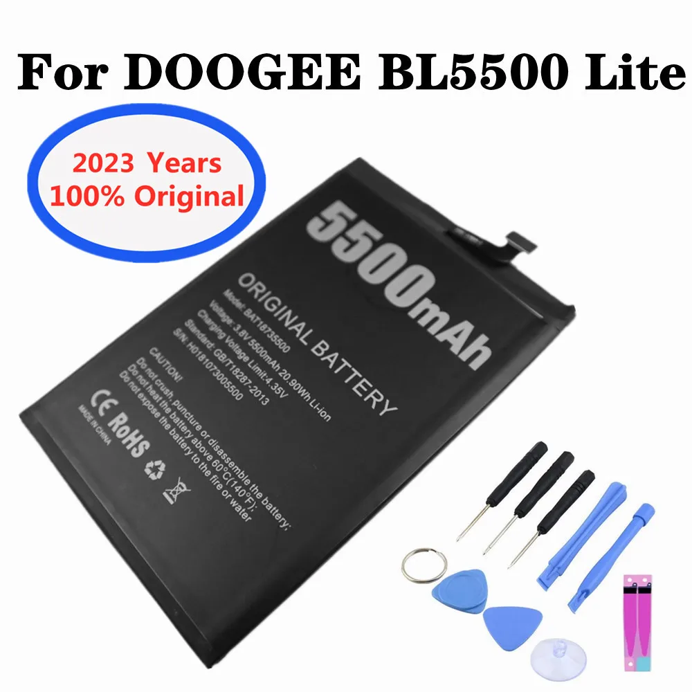 

2023 Years New 5500mAh BAT18735500 Replacement Battery For DOOGEE BL5500 Lite Mobile Smart Phone Batterie Batteries + Tools